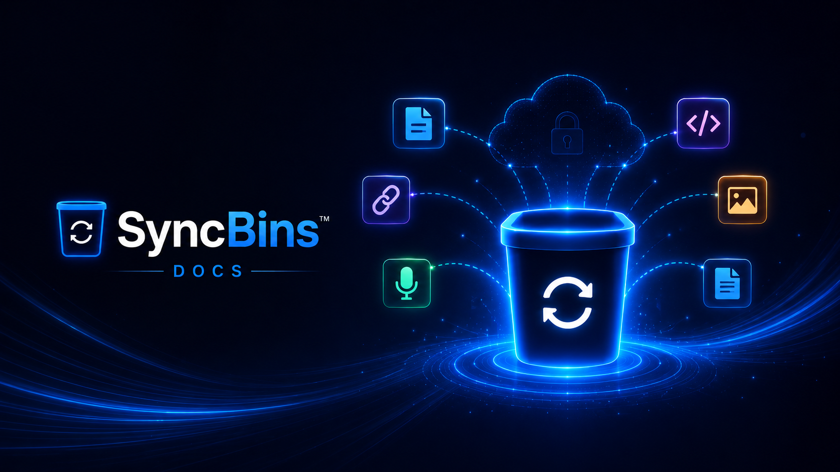 SyncBins Docs — guides for setup, pairing, self-hosting, and encryption